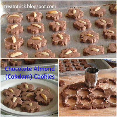 Chocolate Almond (Cokdam) Cookies Recipe @ treatntrick.blogspot.com