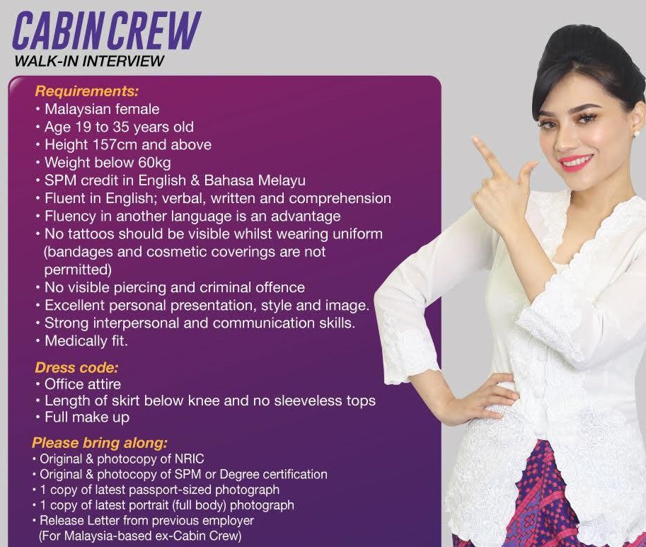 Fly Gosh: Malindo Air Cabin Crew Recruitment - Walk in ...