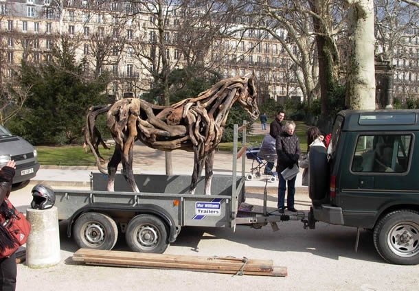 Incredible Tree Branch Horse Sculptures Seen On www.coolpicturegallery.net