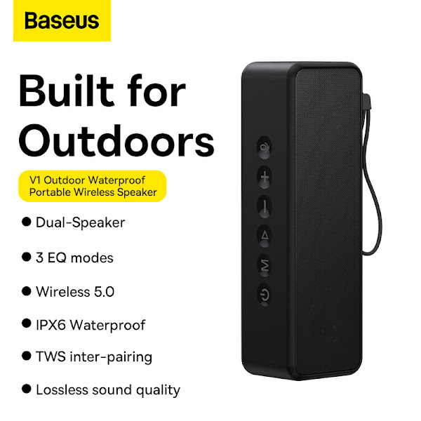 Loa bluetooth Siêu Bass Baseus V1 Outdoor Portable Công Suất Cao 20W 