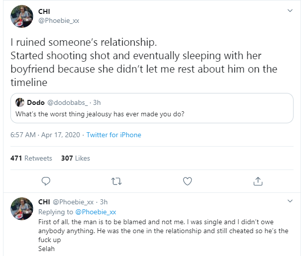 Nigerian Lady Recounts How 'Jealousy' Made Her Ruin Someone's Relationship
