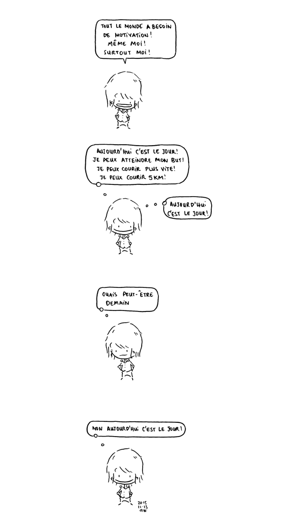 Je fais un blogbd, de la bandes dessinées et des dessins. On aime le sport mais on a toujours une bonne excuse! Cette fois: besoin de motivation!