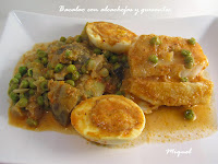 Bacalao con alcachofas y guisantes