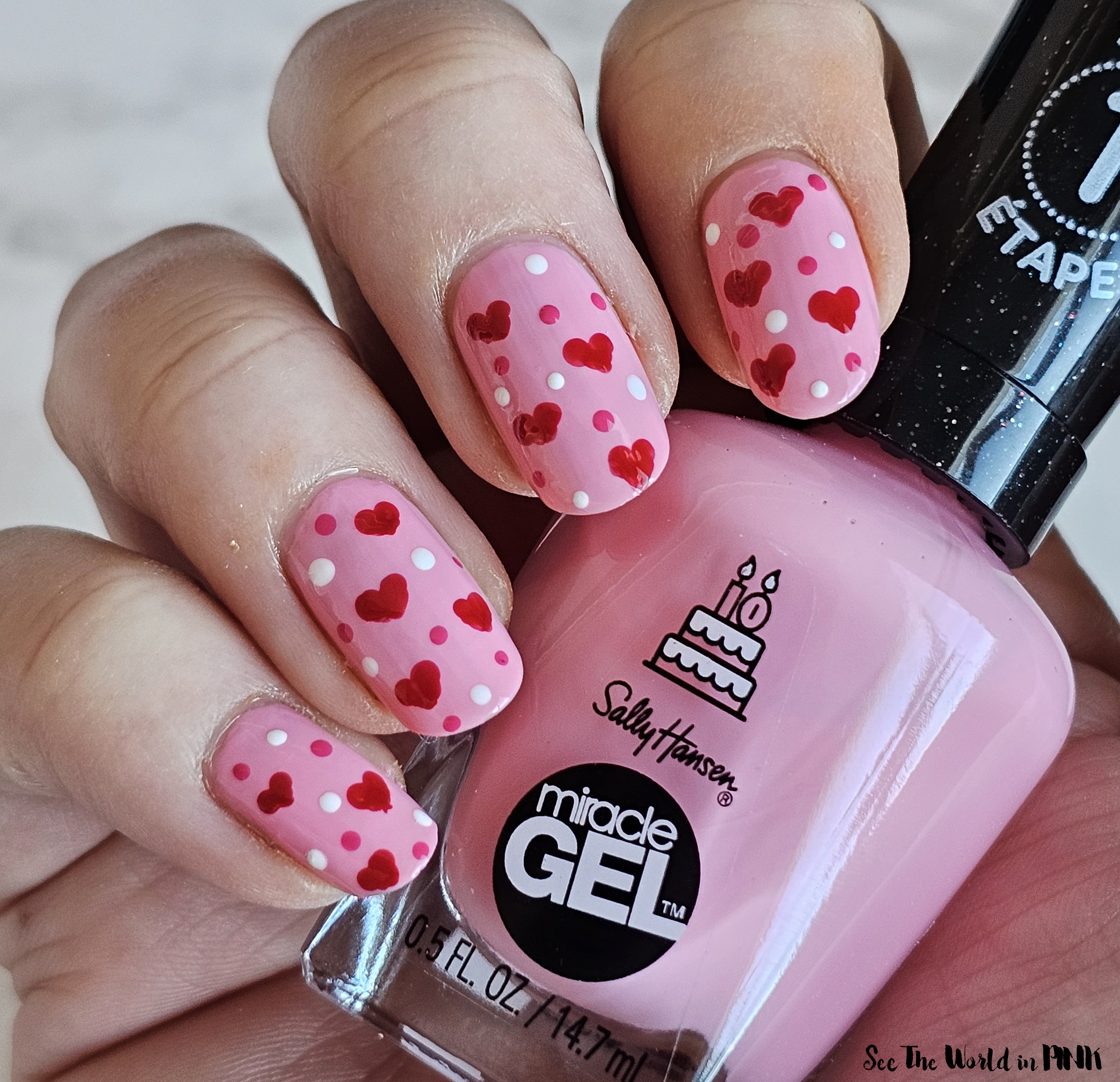 Manicure Monday - Valentine's Day Pink Heart Nails