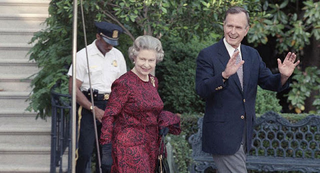 Queen Elizabeth and President George H.W. Bush