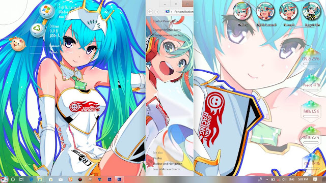 Windows 10 Ver. 1709 Theme Hatsune Miku Racing by Enji Riz