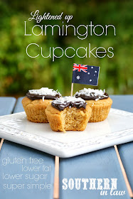 Low Fat Lamington Cupcakes - Healthier Butter Cake Recipe - Gluten Free, Low Sugar