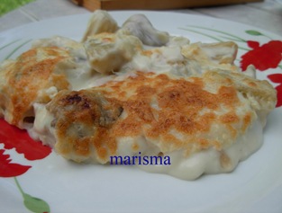 cardo con bechamel,racion