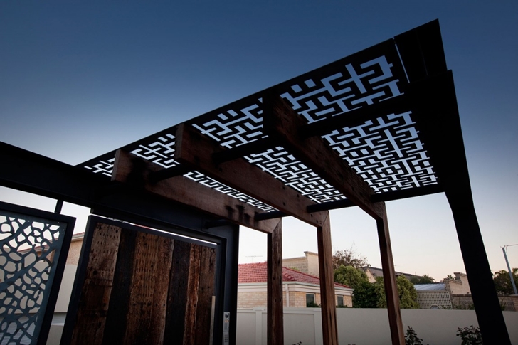 Wooden shade in Modern backyard by Ritz Exterior Design