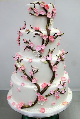 cherry tree wedding cake