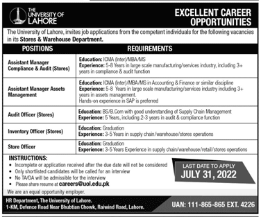 jobs in The University of Lahore UOL Lahore jobs 2022 #jobsworkshop