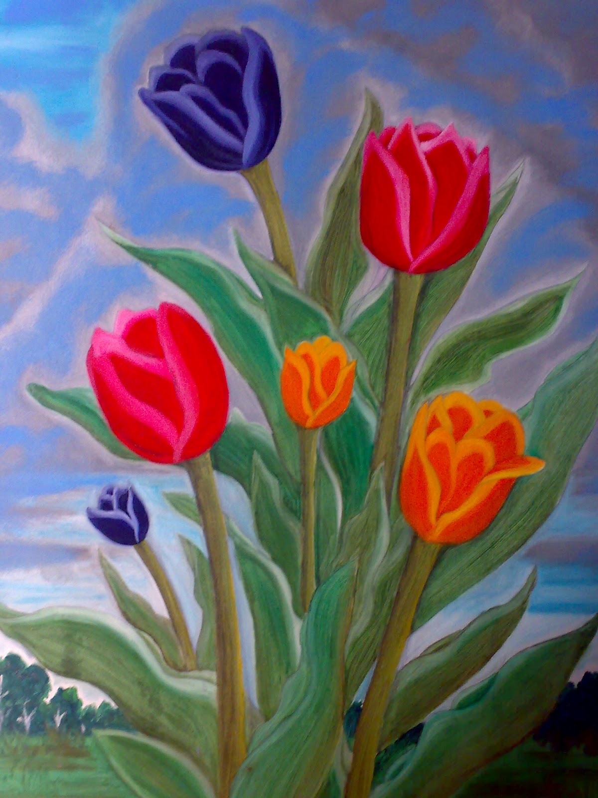 15+ Lukisan Bunga Tulip Simple - Gambar Kitan