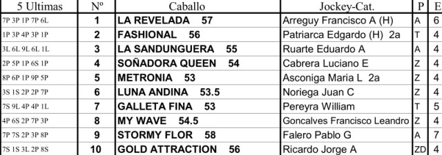 Handicap Chivalrous 1200m arena. Palermo. Hapsa.