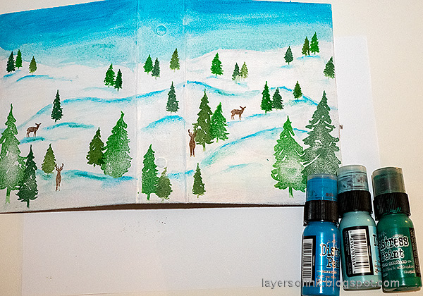 Layers of ink - December Daily Journal Tutorial by Anna-Karin Evaldsson. With Simon Says Stamp Forest Scenery stamp set.