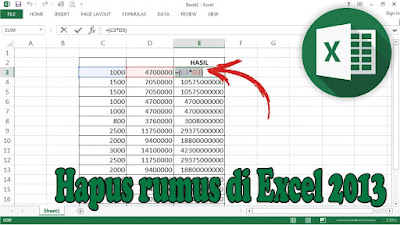 Cara Menghapus Rumus di Excel 2013 Tanpa Menghilangkan Hasil