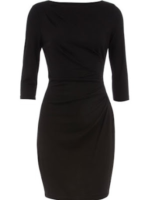 Petite black half moon dress