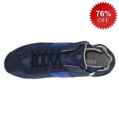 Fendi Leather Band Navy Men Sneakers