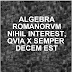 Algebra romanorum nihil interest...