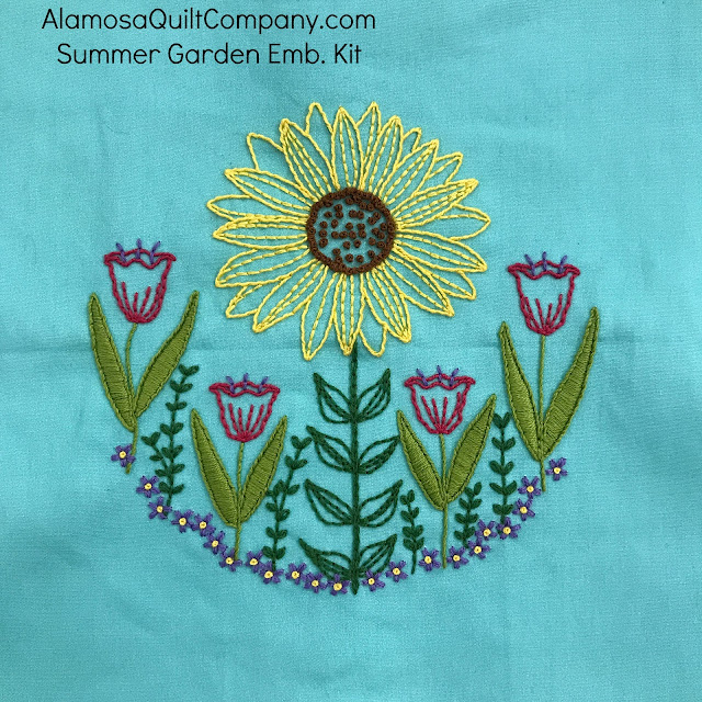 Completed Summer Garden Embroidery Kit