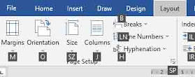 cara mengatur ukuran kertas dan margins dengan shortcut di Ms Word 2019