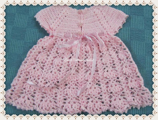 back view of the crochet baby dress