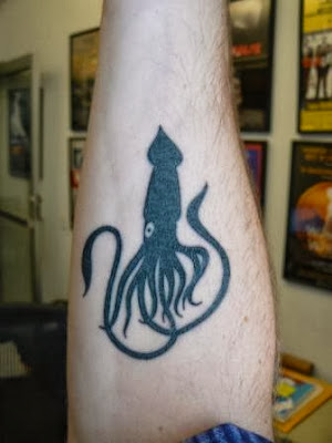 Silhouette Squid Tattoo