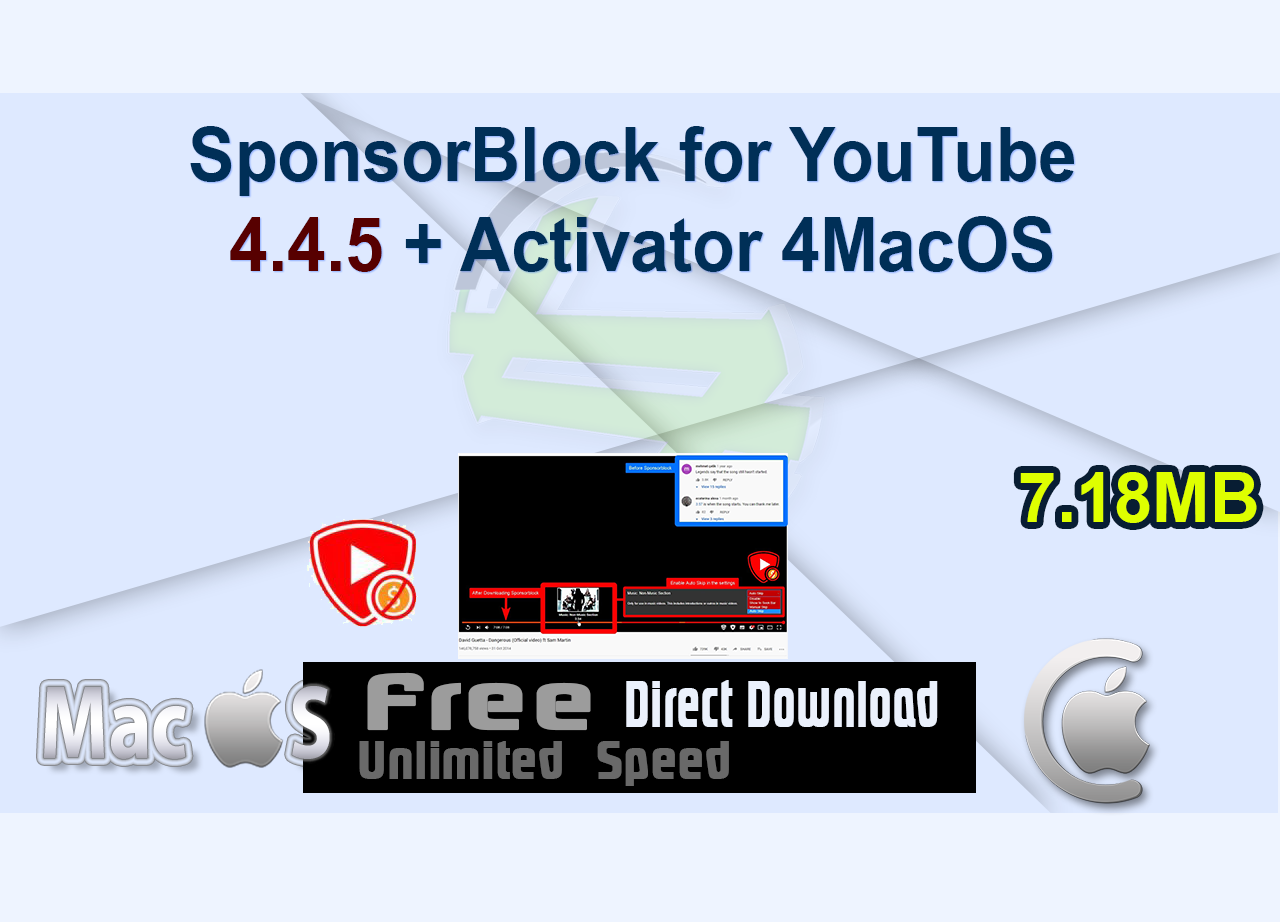 SponsorBlock for YouTube 4.4.5 + Activator 4MacOS