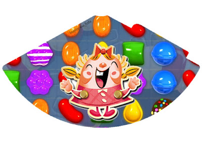 Conos= Cucuruchos para Imprimir Gratis de Fiesta de Candy Crush. 