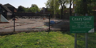 Crazy Golf course at The Grove Park in Carshalton. Photo by Seth Thomas, 24 April 2020