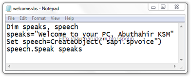 let your computer welcome you in computerized voice abuthahirksm.blogspot.in