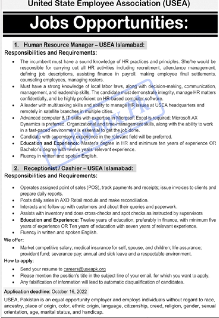United State Employee Association USEA Jobs 2022