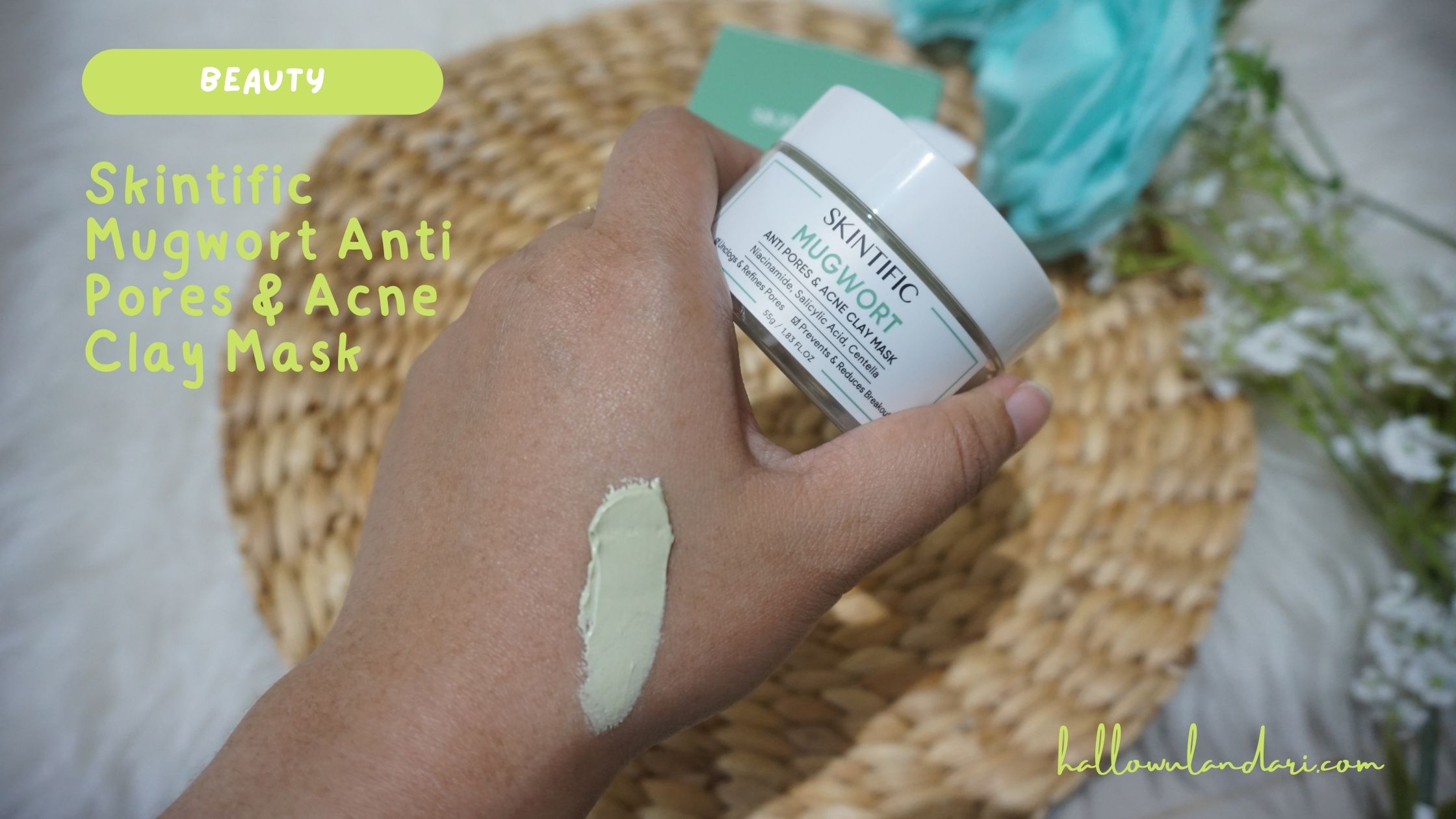 Tekstur dan Warna Skintific Mugwort Anti Pores & Acne Clay Mask