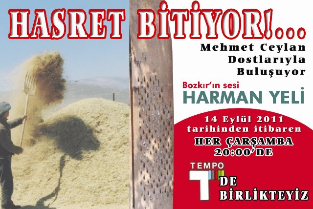 Bozkır’ın Sesi Harman Yeli 14 Eylül’den itibaren Her Çarşamba Tempo Tv’de