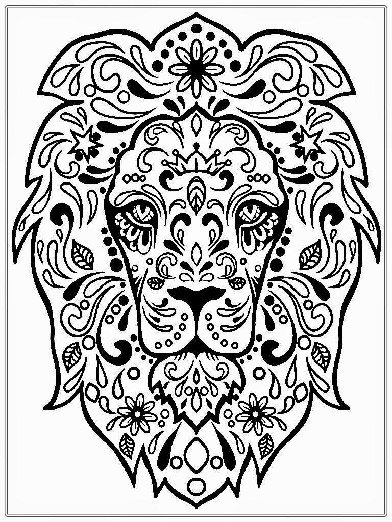 Realistic Lion Adult Coloring Pages Free  Realistic 