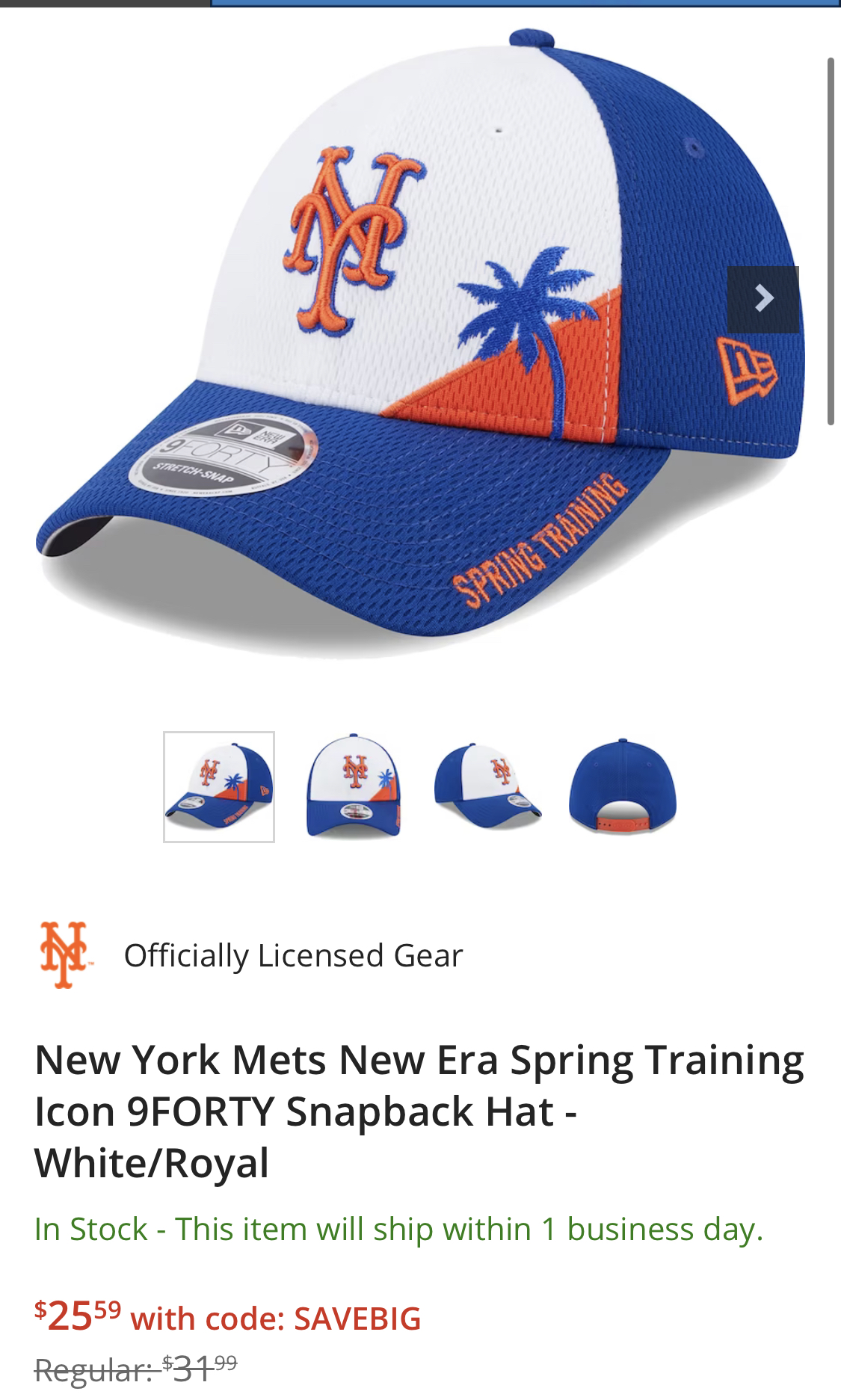 mets spring training hat