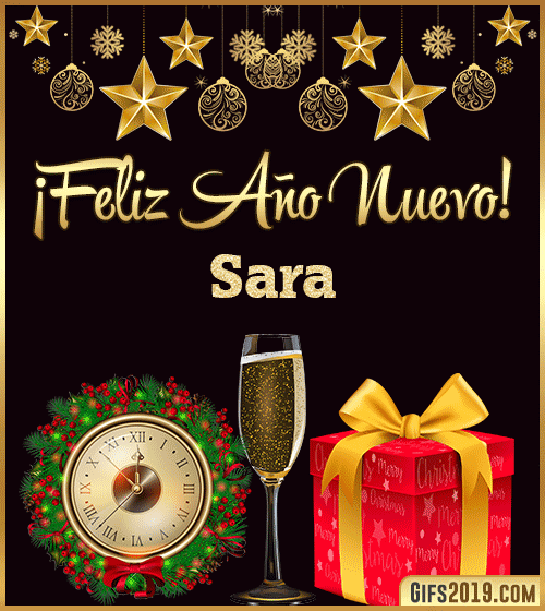 Gif de feliz año nuevo con nombre sara Gif de feliz año nuevo con nombre sara
