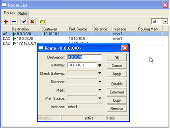 d. gateway setting