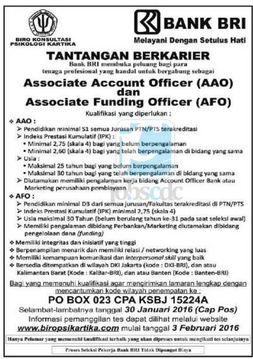 PT Bank Rakyat Indonesia (Persero) Tbk - D3, S1 Fresh 