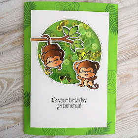 Shaker card with Cheeky Monkey stamp set from Clearly Besotted