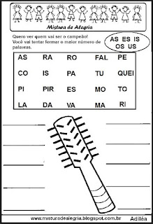 Sílabas complexas atividades para imprimir