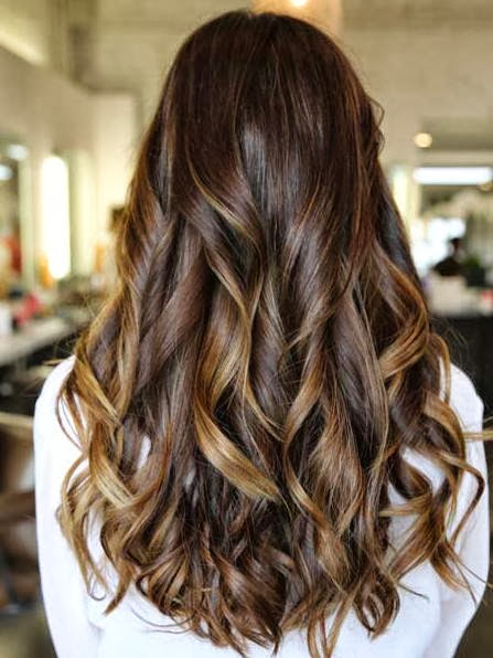 Caramel Hoghlights With Brunette Hair Color