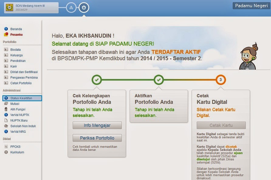 MENGAKTIFKAN DATA PTK DI PADAMU NEGERI