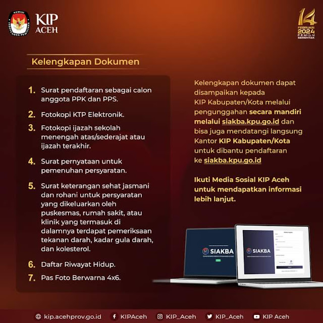 Kelengkapan Dokumen PPK dan PPS Tahun 2024