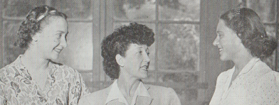 Jacqueline du Bief, Jacqueline Vaudecrane and Liliane Madaule-Caffin at the Molitor rink in 1949