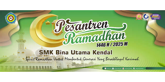 FREE CDR Desain Banner Spanduk MMT Pesantren Ramadhan Sekolah: File CorelDRAW X7 Editable!