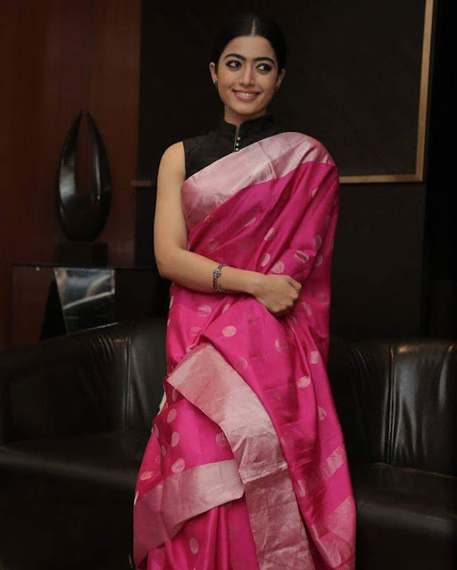 Rashmika Mandanna looking stunning in a saree