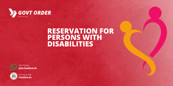 Reservation for Persons with Disabilities-Appointment in Govt and Aided Institutions