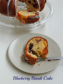 Blueberry bundt cake with glaze