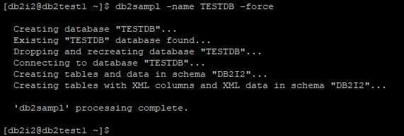 Create sample database by overwriting existing database