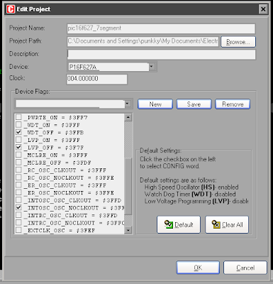 Setting MikroC for Internal Oscillator